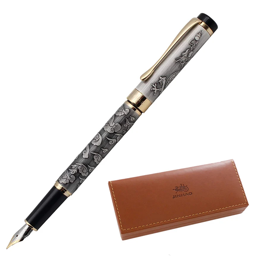 Dragon pen gift set Высокое качество, роскошная ручка JINHAO 5000 Dragon, винтажные чернильные ручки для письма F 0,5 мм, перо, офисные принадлежности, dolma kalem - Цвет: Dragon pen gift set
