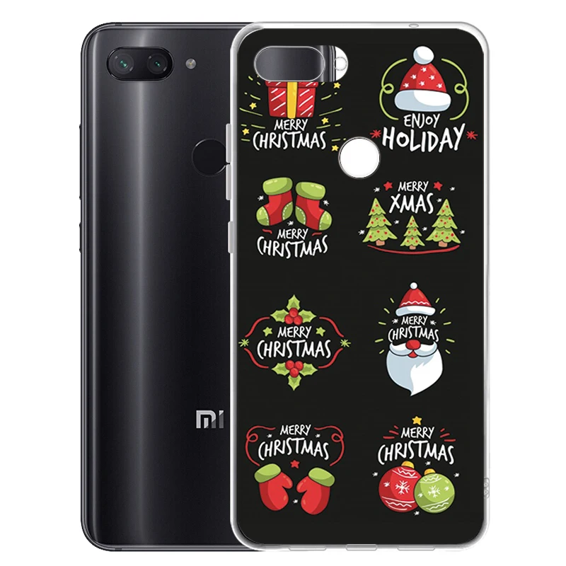 На новый год Рождеством чехол для Xiaomi Mi 8 Lite 6 26 &quotтонкий мягкий силиконовый