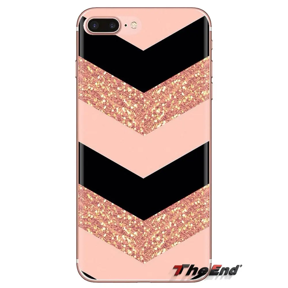 Прозрачный корпус из ТПУ розового золота сверкающие блестки шеврон для iPod Touch Apple