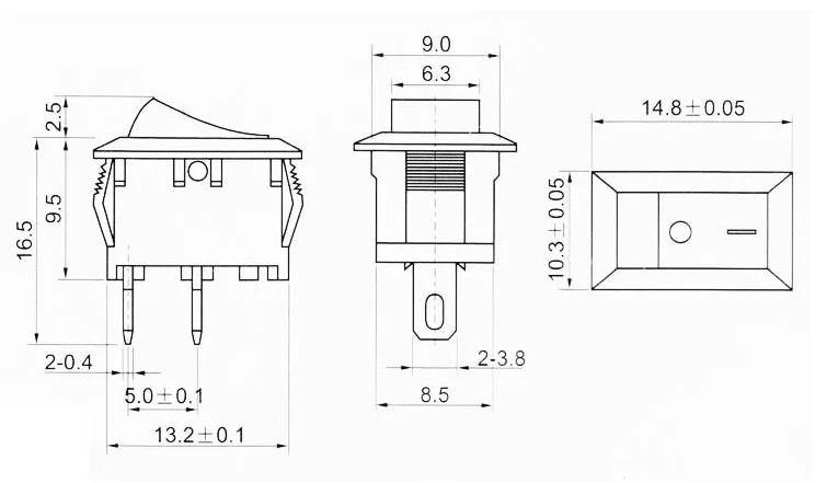 10 шт. кнопочный переключатель 10x15 мм SPST 2Pin 3A 250 В KCD11 оснастка вкл/Выкл Лодка кулисный переключатель 10 мм* 15 мм черный красный и белый