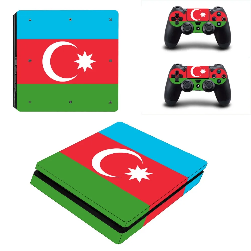 Азербайджан флаг PS4 тонкий переводная картинка наклейка для Sony PlayStation 4 консоли и 2