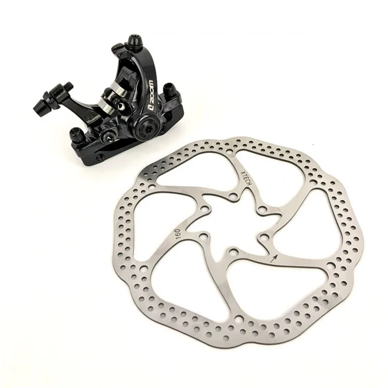 Front Brake 160 Disc ZOOM MTB велосипед дисковый тормоз механический суппорт алюминиевый сплав дорожный Электрический велосипед двухсторонний тормоз Дисковые тормоза велосипедные части - Цвет: Front Brake 160 Disc