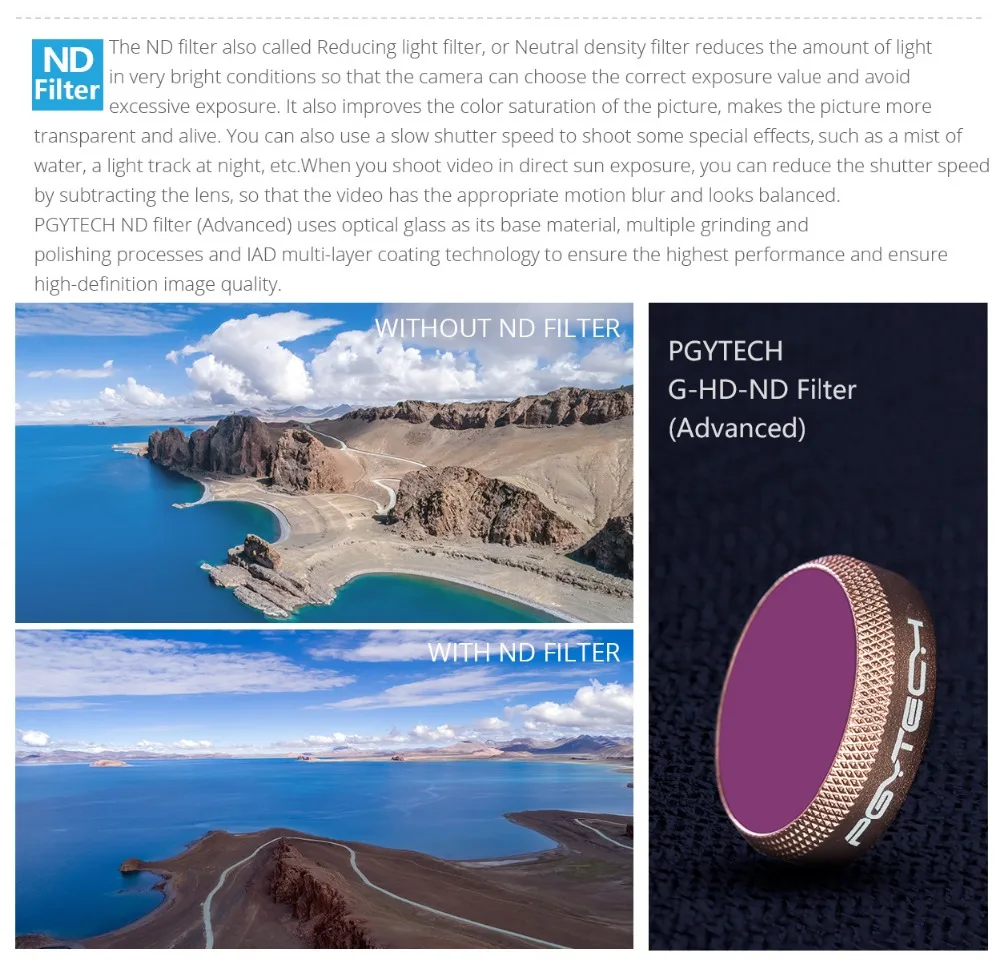 PGYTECH Mavic воздушный фильтр УФ CPL ND4 ND8 ND16 ND32 фильтры Комплект Drone Камера Расширенный объектив фильтр Mavic Air ND фильтр аксессуары