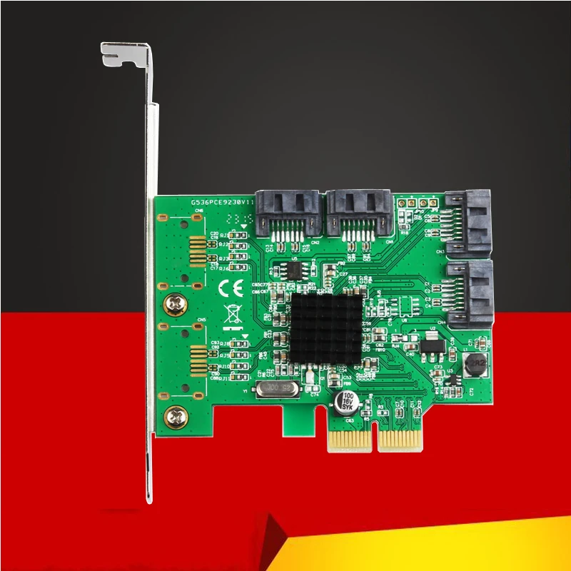 Плата расширения SATA Raid Card PCI Express 4 порта HyperDuo III RAID контроллер Marvell 88SE9230 с