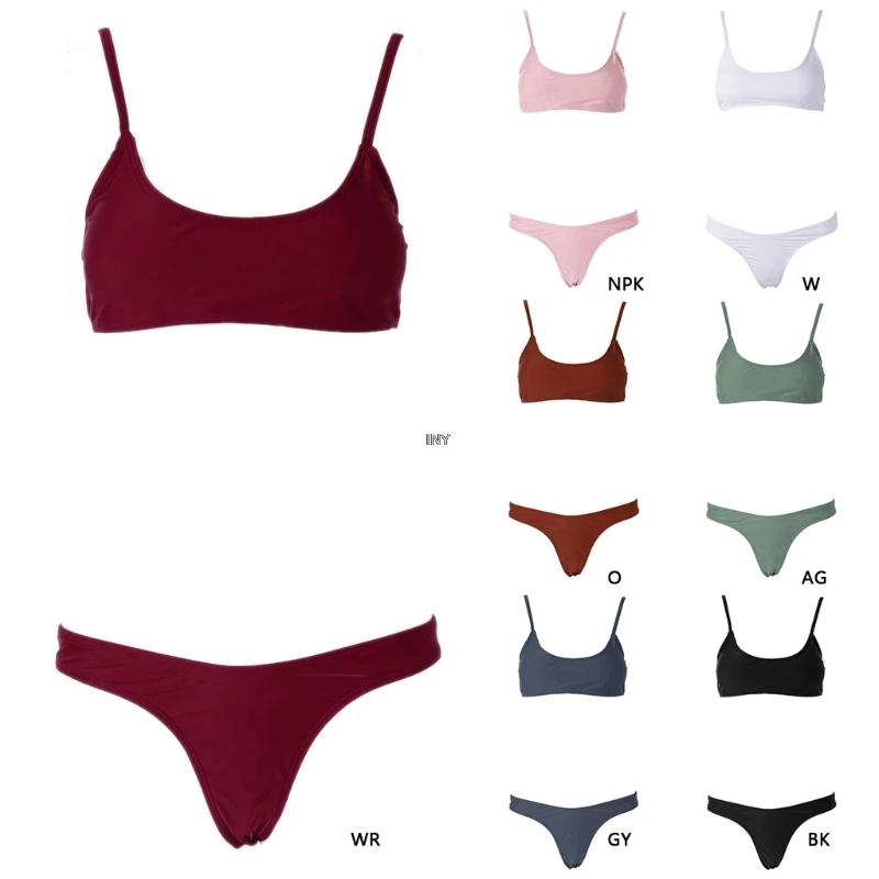 Женский купальник пуш ап Бразильское бикини без подкладки винтажный купальный