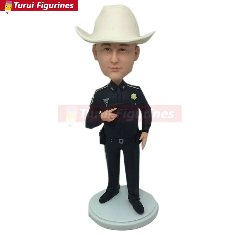 Персональные Статуэтки из глины для головы полицейского на основе фотографий