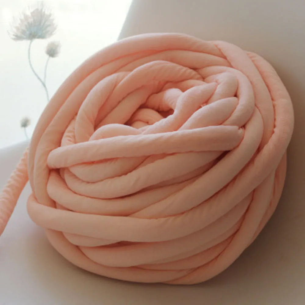 Light pink 250 г Новинка ручная вязка одеяло пряжа хлопковая оплетка пряжа супер массивная объемная ручная вязка мериносовая шерсть alaternic пряжа - Цвет: Light pink