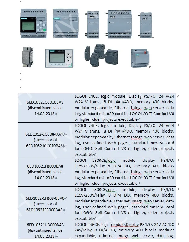 LOGO series PLC 6ED1052-1FB08-0BA0 AM2 логический модуль и 230RCE логический модуль дисплей PS/I/O: 115 В/230 В/реле