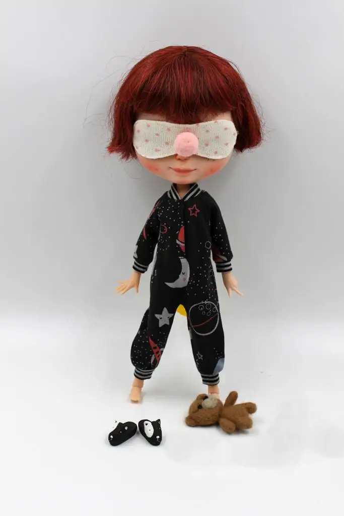 JSB14 Bute BJD кукольная одежда комплект из двух предметов для Blyth пижама и маска глаз