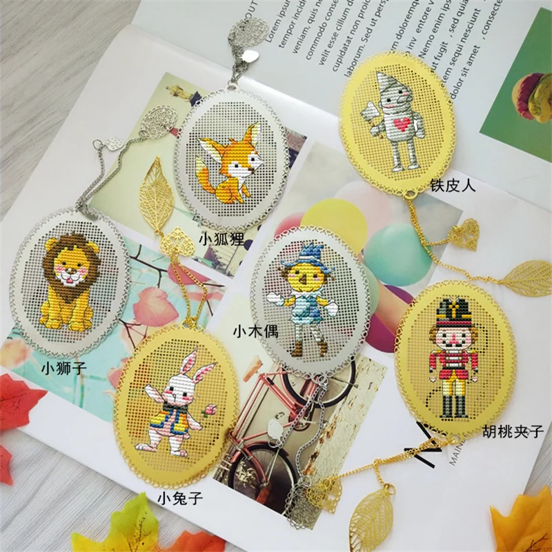 

CUTE DIY Craft Stich Cross Stitch Bookmark Metal Silver Golden Needlework Embroidery Crafts Counted Cross-Stitching Kit Gift