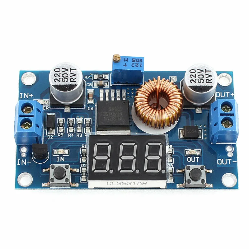 DC Регулируемый понижающий модуль питания с индикатором напряжения 5А высокой