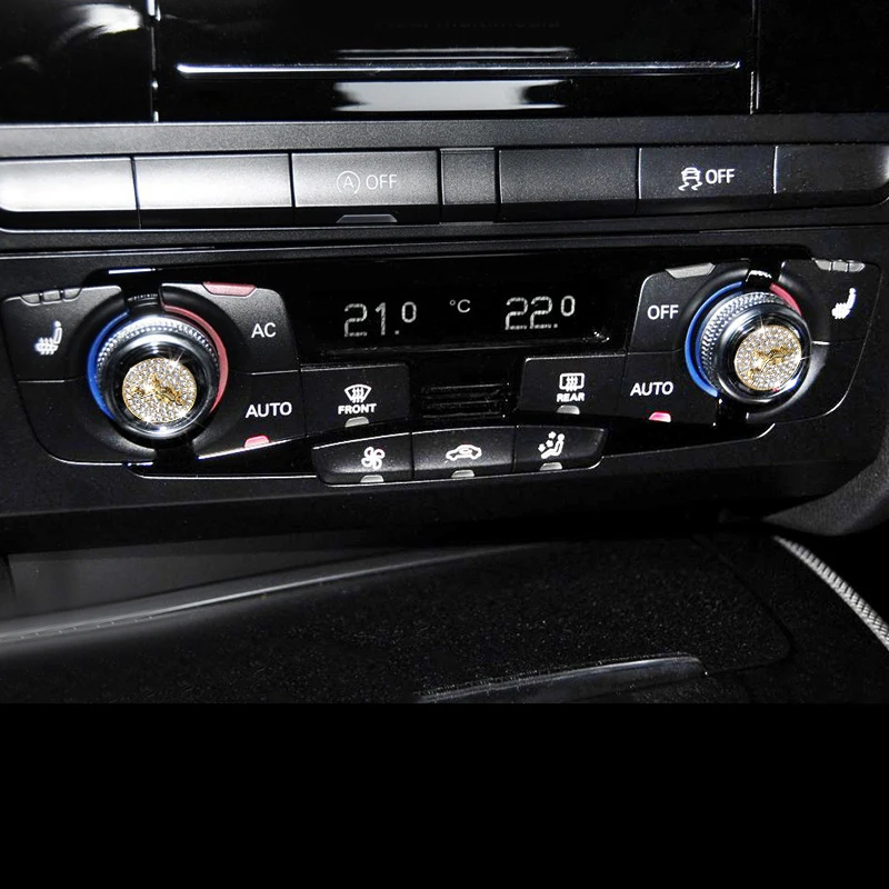 

2pcs Diamond Style Center AC Adjust Switch Case Decoration Interior Trim For Audi Q5 2009-2017 & A5 2008-2017 & A4 2009-2016
