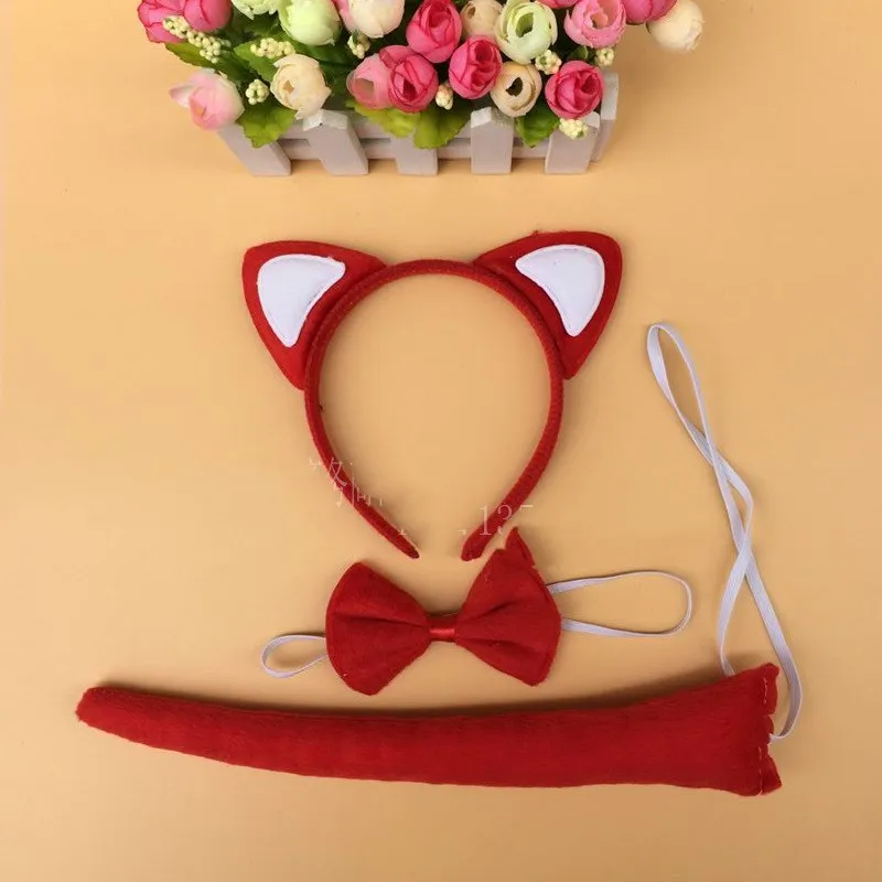 1SAT = 3 шт. детский праздничный костюм на Хэллоуин повязка голову с кошачьими