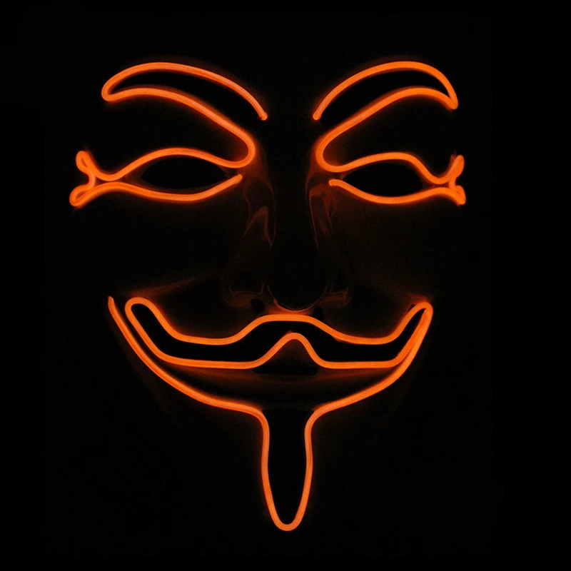 1 шт. вечерние маски V for Vendetta светодиодный светильник анонимные маска Гай Фокс