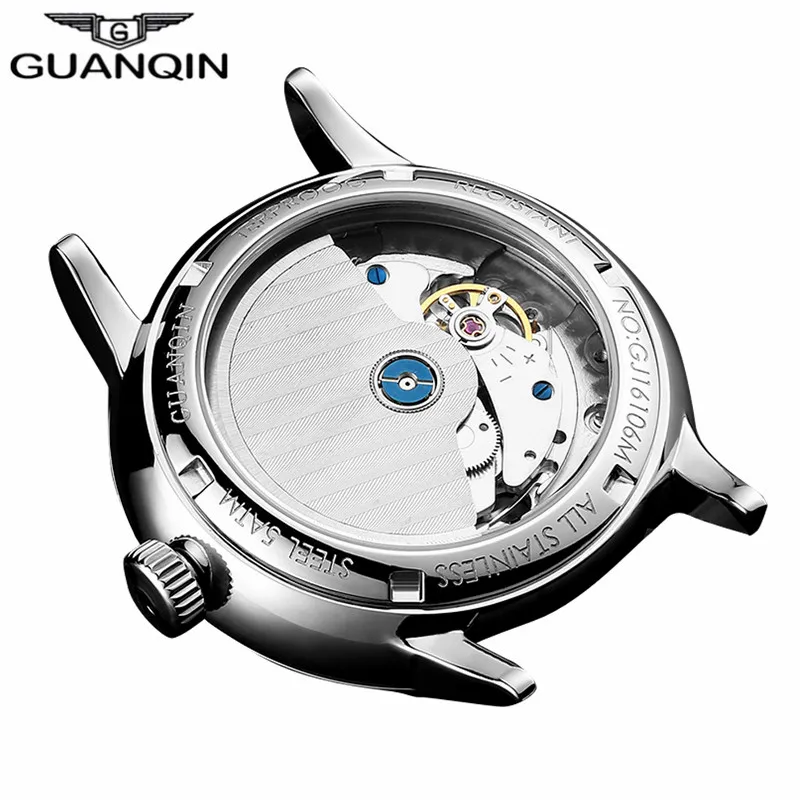 GUANQIN Newest Watch Men Top Brand Luxury Business Automatic Date Mesh Strap Watches Waterproof Mechanical Wristwatch | Наручные часы