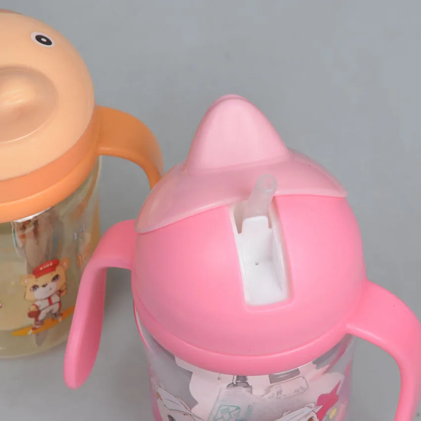 380 мл Детская Бутылочка с дельфином детская соломенная чашка ручками бутылочка