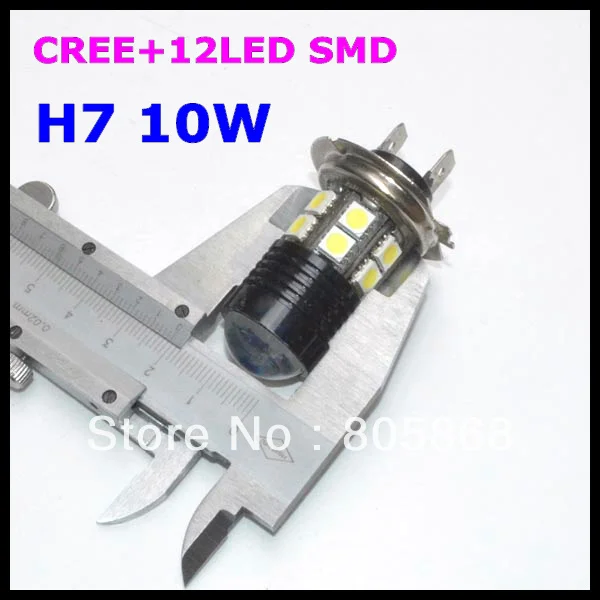 H7 светодиодный туман светильник головной СИД CREE чипы противотуманный фонарь Q5 + 12
