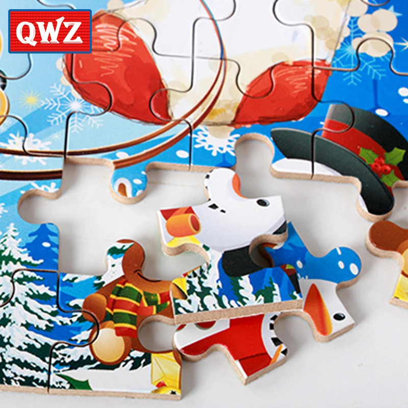 QWZ 60 шт. 3D DIY деревянные головоломки обучающая игрушка милая головоломка железная коробка Мультяшные персонажи животные Раннее Обучение для детей Подарки
