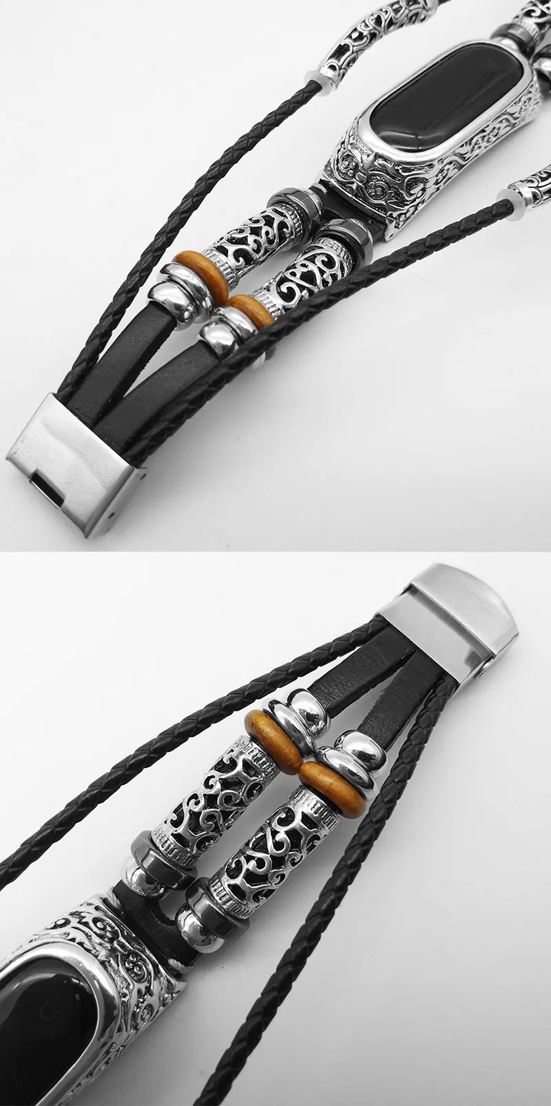 AKGLEADER для Xiaomi mi Band 4 3 nfc Ретро ремешок для часов из натуральной кожи с ювелирным ремешком металлический гравировальный чехол для mi Band 3 4