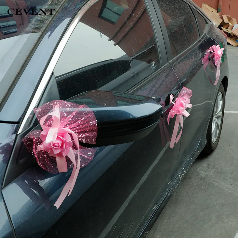 CEVENT 6 шт./компл. свадебный автомобиль цветок украшение дверная ручка зеркало