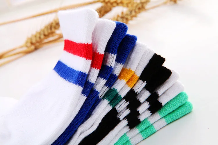 Модные Цветные хлопчатобумажные носки повседневные для девочек и мальчиков