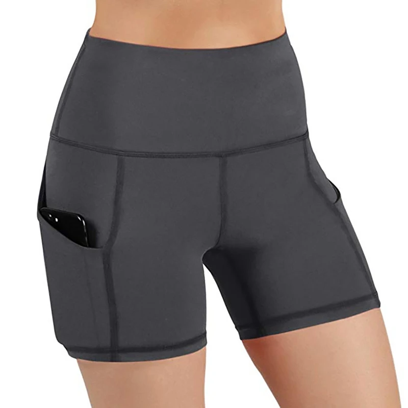 H Yoga Shorts Pants Women High Waist Butt Lifting Push Up Tight Shorts Pants Trousers Running Sportswear Leggings Sport Women - Color: H