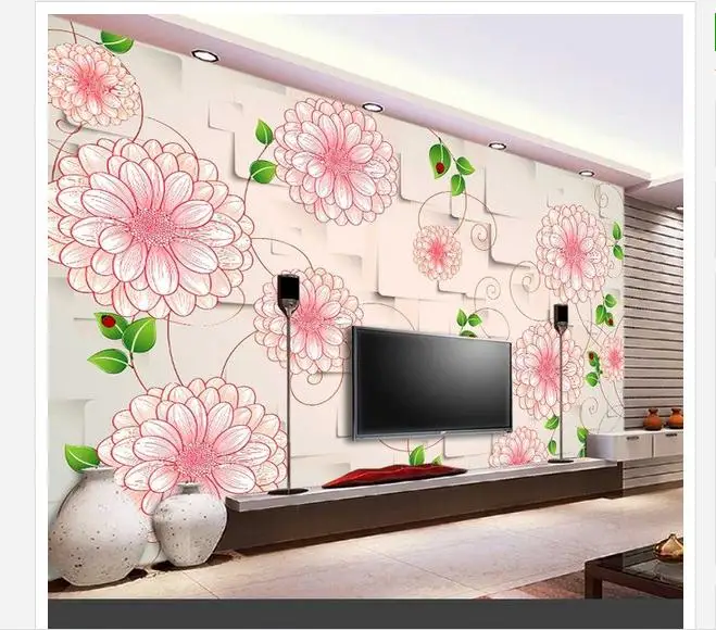 

Customized 3d wallpaper 3d wall murals wallpaper Chrysanthemum flowers 3D background wall paper living rome photo wallpaper
