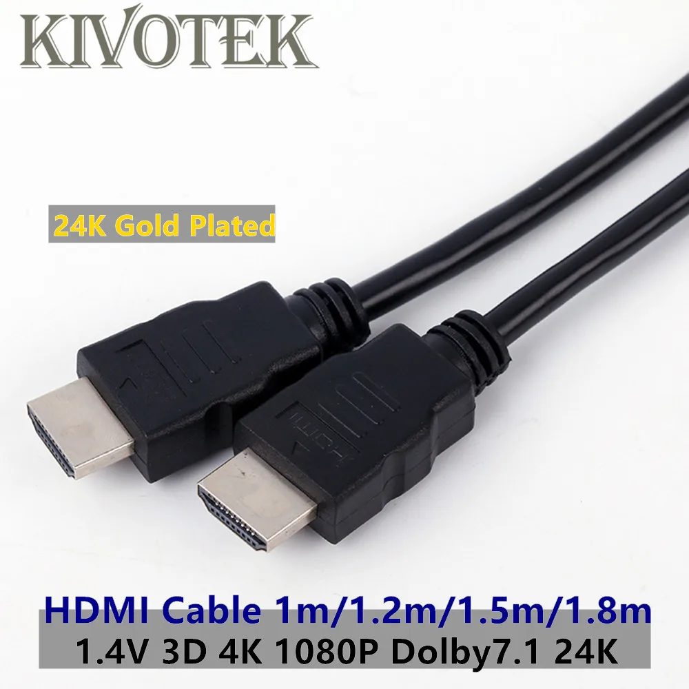 HDMI кабель 1 m-1 8 m V1.4 4 K 3D 1080 P Dolby7.1 24K позолоченный штекер Hdmi разъем для HDTV хорошая