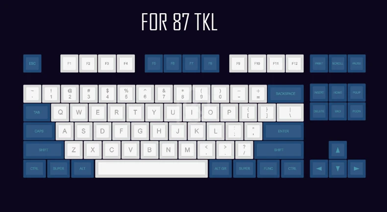 Dsa pbt топ печатные легенды белые синие брелки лазерная гравировка gh60 poker2 xd64 87 104 xd75 xd96 xd84 cosair k70 razer blackwidow - Цвет: For 87 TKL