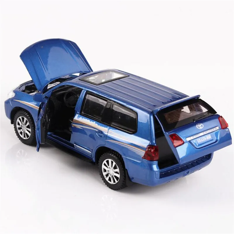 1:32 игрушечная машинка TOYOTA LAND CRUISER металлическая игрушечная литая машинка Литые и игрушечные транспортные средства Миниатюрная модель автомобиля игрушки для детей - Цвет: Синий
