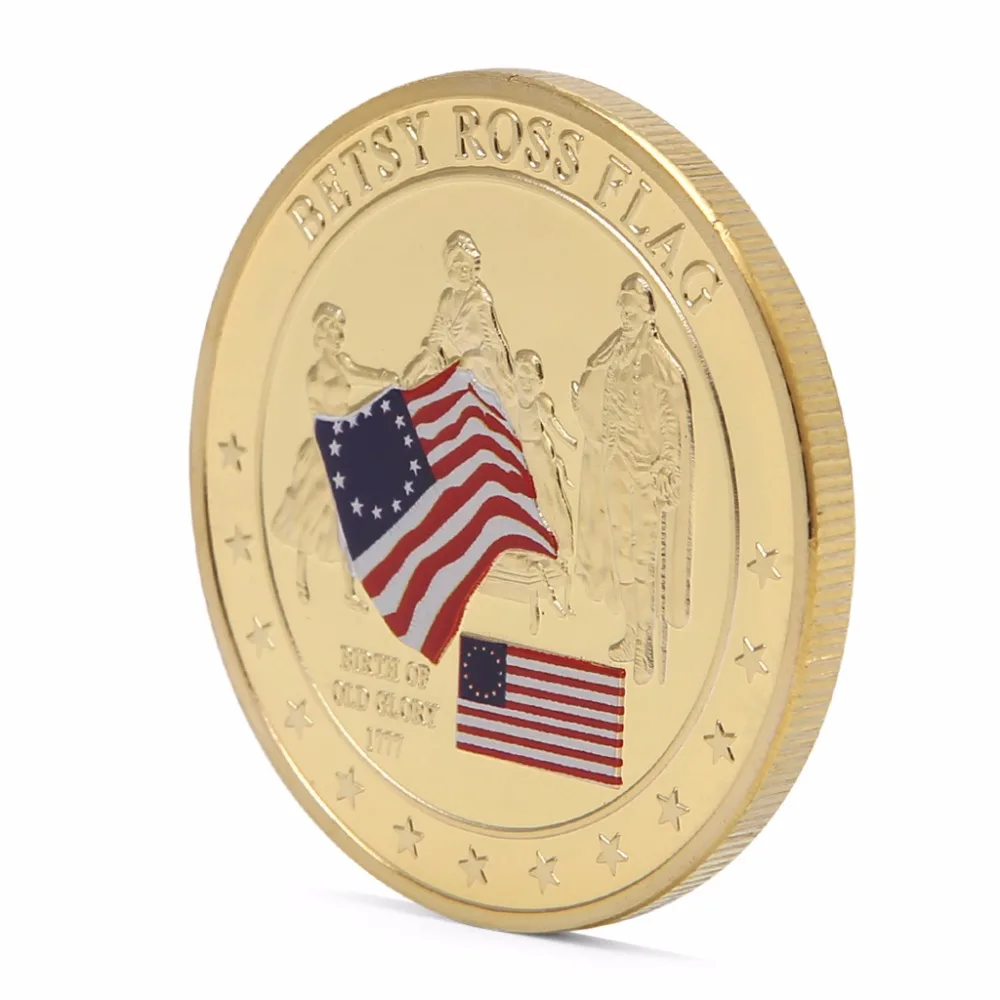 Памятные монеты Betsy Ross с золотым покрытием|history| |