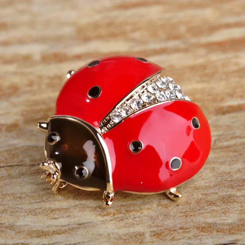 Прекрасный Божья Коровка Эмаль Брошь Пен Модные Драгоценности Женщины Букет