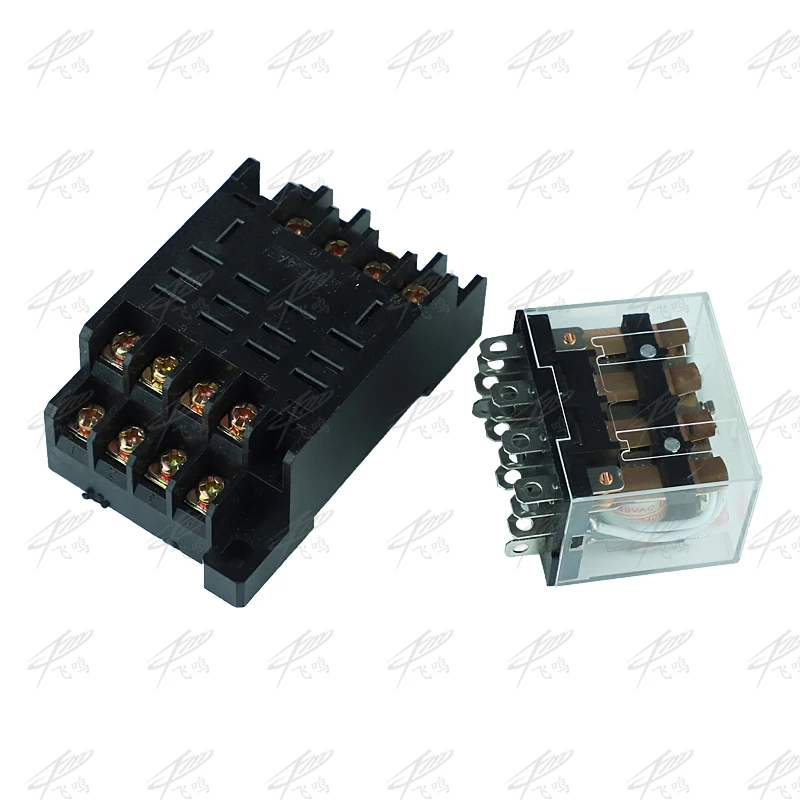 LY4NJ HH64P AC 110 В 220 В DC 12 В DC 24 В 14PIN 10A серебряный контакт силового реле катушки 4PDT с гнездом