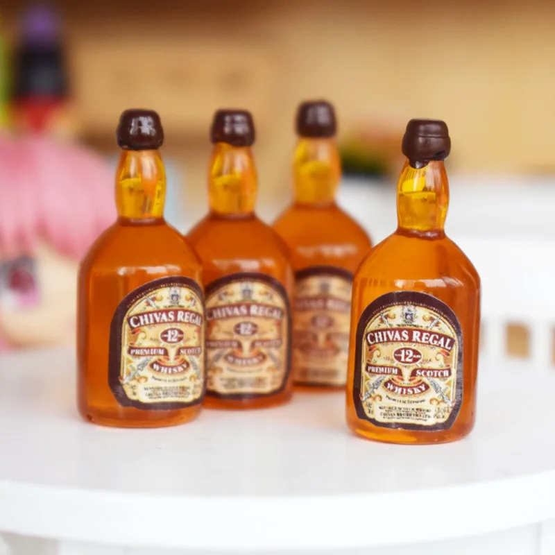 4 шт. 1:6 миниатюрные бутылки для кукольного домика виски напитков модель ролевых