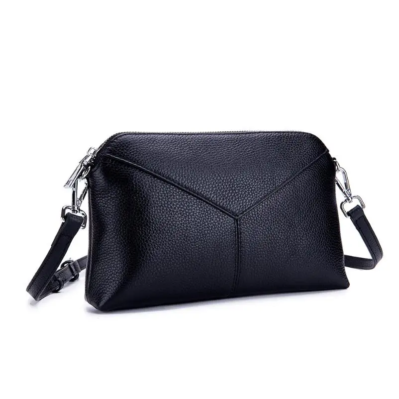 ABL-6158 Black Сумки San maries модные сумки через плечо для Для женщин девочек клатч сумка на плечо из натуральной кожи Курьерские сумки - Цвет: ABL-6158 Black