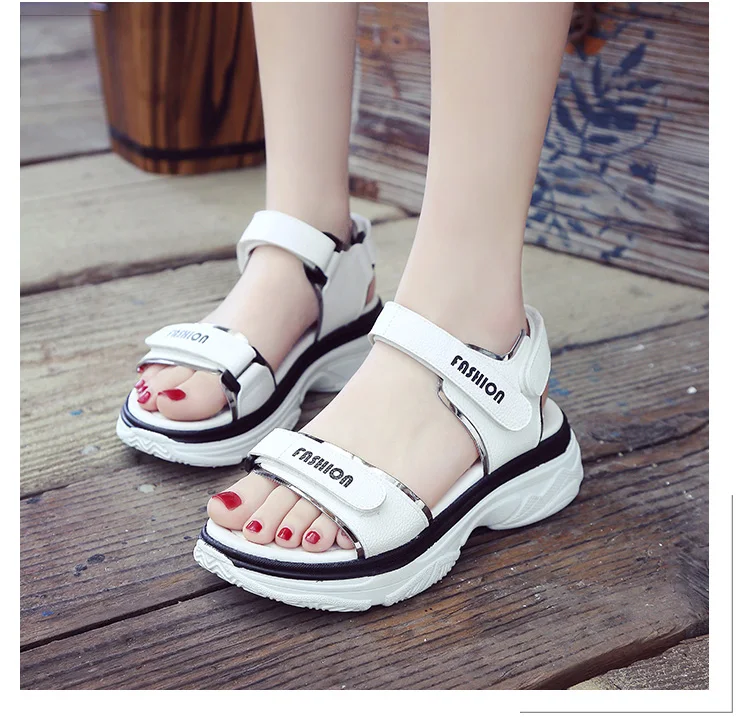 

2017 Hot Fashion New Women Platform Sandals Women Sandals Fashion Hook Loop Wedge Shoes Woman Size 35~40 3colors