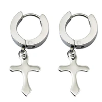 hot selling ear hoop piercing cross design huggie huggie hoop earrings lovers earring surgical steel in hoop earrings jewelry