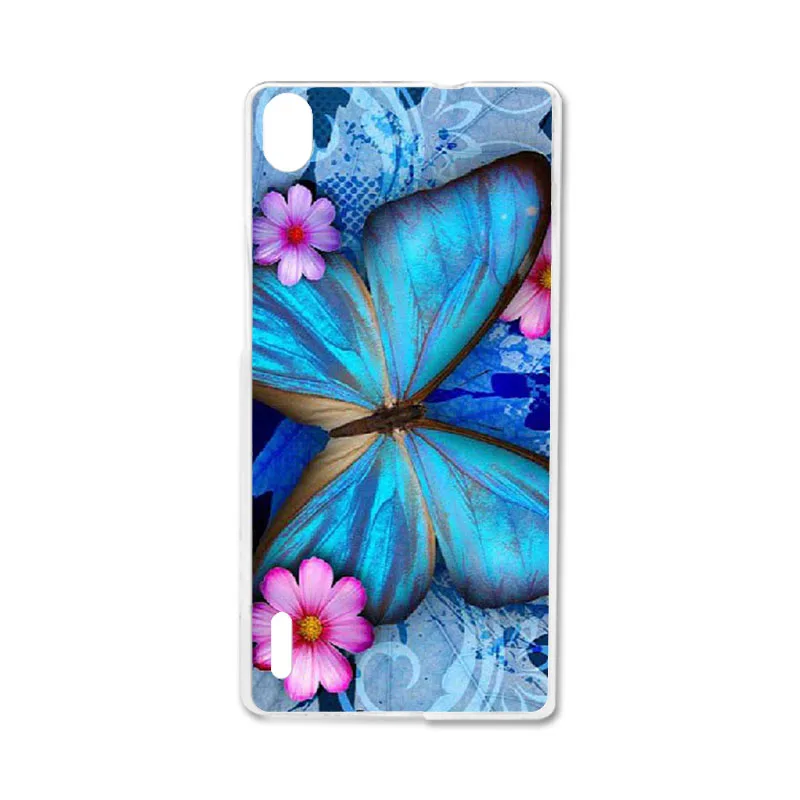 Ojeleye DIY узорный силиконовый чехол для huawei Ascend P7 Чехол Мягкий ТПУ чехол на телефон с изображениями героев мультфильмов для huawei P7 Чехлы противоударный чехол