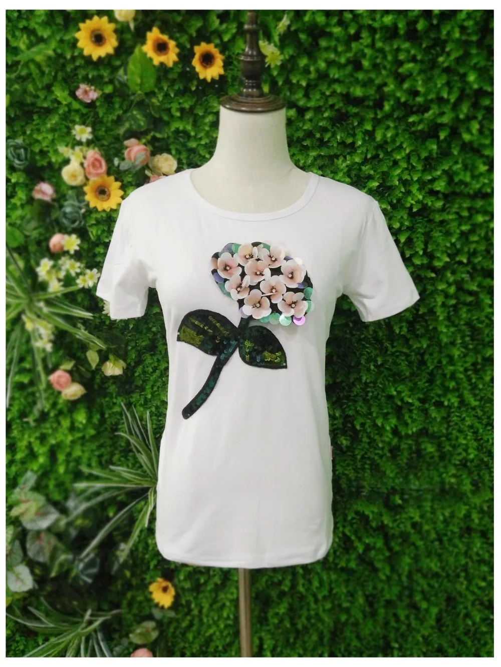 Женский короткий топ с о-вырезом Повседневная белая однотонная футболка