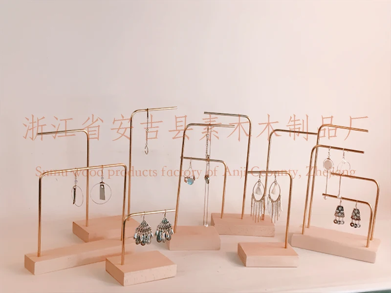 Серьги из цельного дерева ожерелье подвеска цепь браслеты дисплей держатель