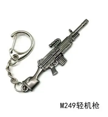 M249 Игра PUBG Playerunknown's Battlegrounds оружие пистолет Модель брелок мини Экшн брелок с игрушкой держатель для сувенира косплей реквизит - Цвет: M249