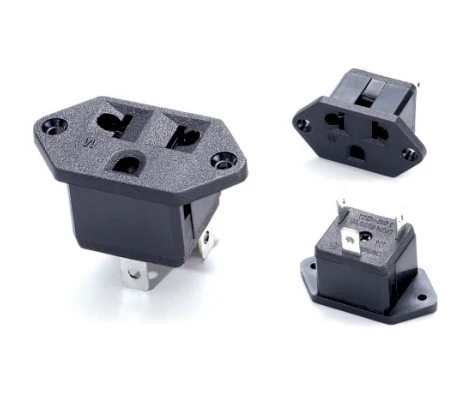 Черный промышленные розетки с уха отверстие для крепления американский стандарт