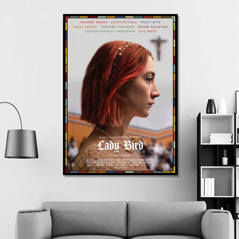 Lady Bird Movie Poster Print Canvas Fabric Home Decor | Дом и сад