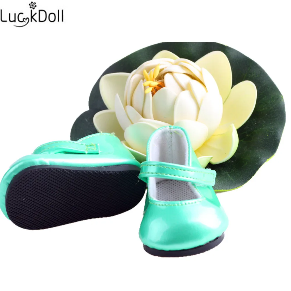 Luckdoll круглые маленькие кожаные туфли для 18-дюймовые американских кукол, лучшие детские игрушки для детей праздничные подарки