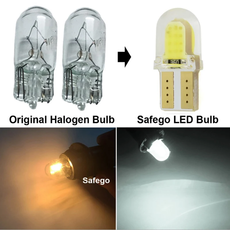 1 шт. T10 LED W5W 194 168 COB 8SMD светодиодная парковочная лампа авто Клинообразная CANBUS яркая