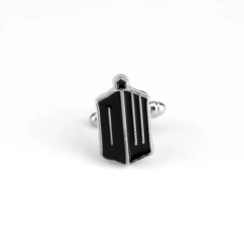 Популярные Dr Who запонки классическая черная полицейская коробка металлическая