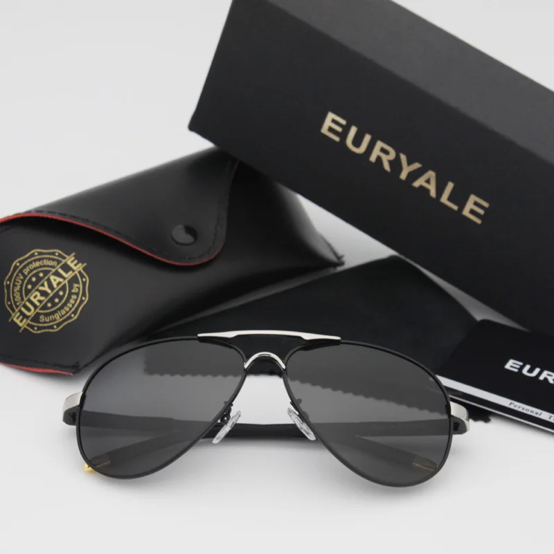 004 EURYALE, мужские алюминиевые поляризованные солнцезащитные очки, зеркальные солнцезащитные очки, квадратные очки, очки, аксессуары для мужчин и женщин, gafas 8503 - Цвет линз: 004