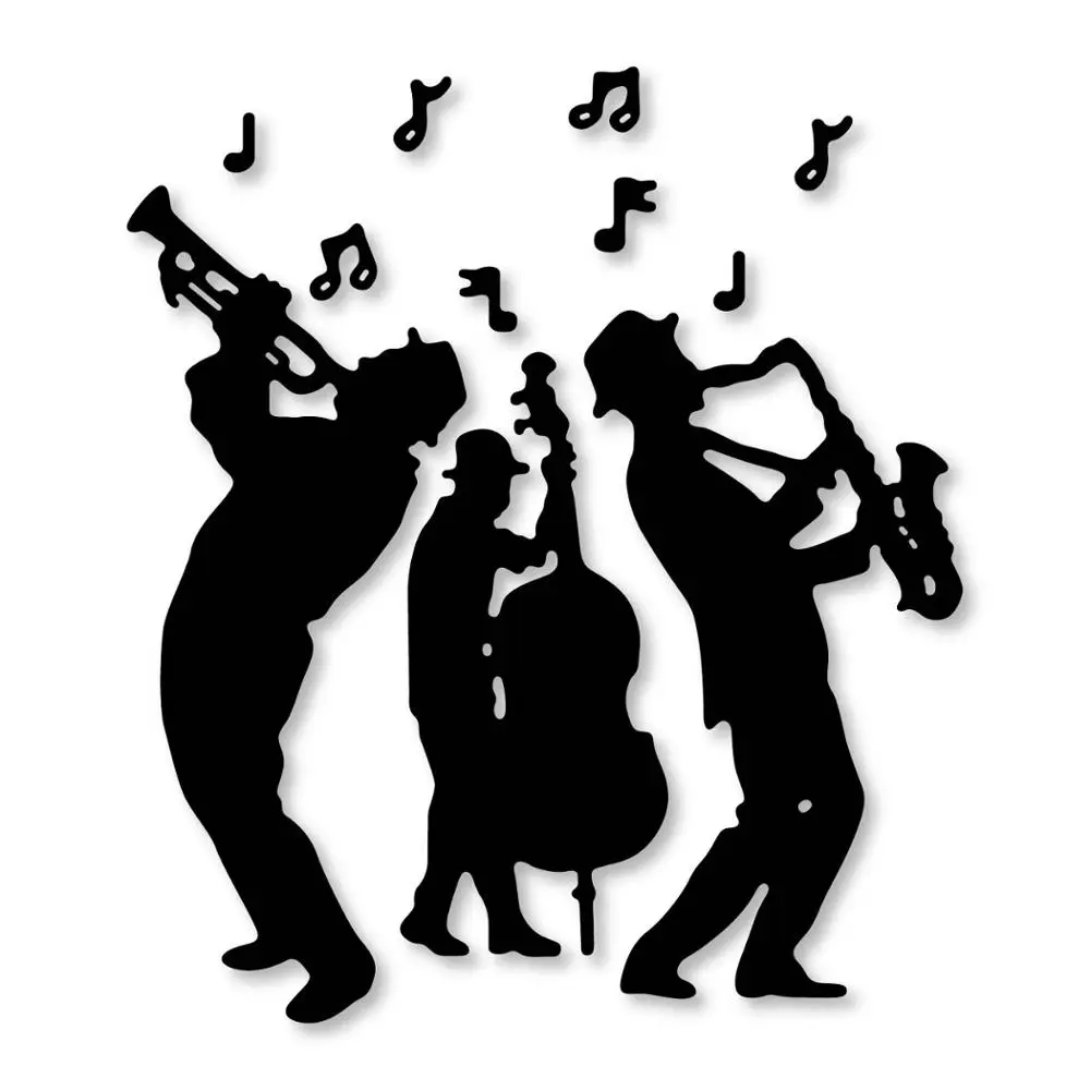 Металлические Вырубные штампы человек Играя Музыку силуэт сшитые DIY для
