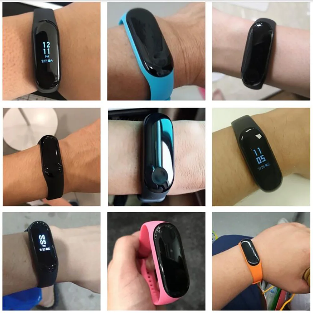 Силиконовый ремешок для часов с защитной пленкой HD xiaomi Mi Band Miband 4 сменный Браслет