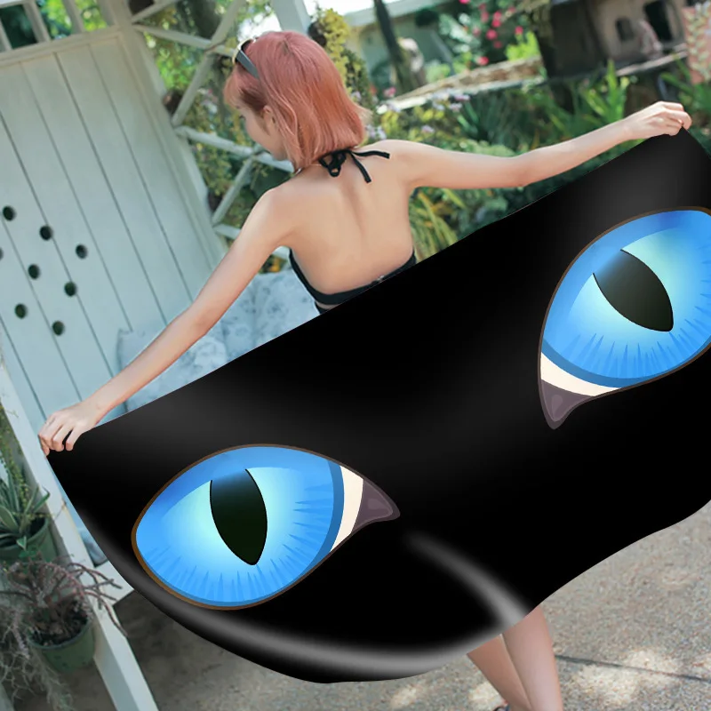 Rectangle 3D Number Printing Sandy Beach A Piece Of Cloth Exceed Fine Fiber Swimming Pool Seaside Cushion Bath Towel |